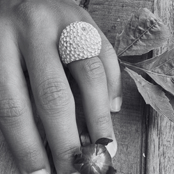 Ring Pompondahlia - Silver/Guld