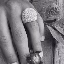 Ring Pompon Dahlia - Silver/Gold