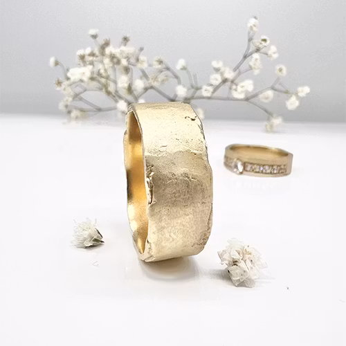 Misty Forest "Soil" Mens Ring - Förgyllt med 14K Guld