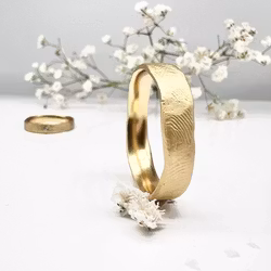 Misty Forest "Fingerprint" Mens Ring - Förgyllt med 14K Guld
