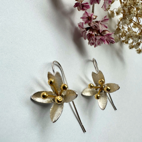 Örhängen Loto Flower - Silver/Guld