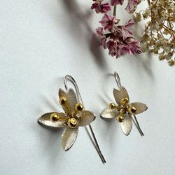 Örhängen Loto Flower - Silver/Guld