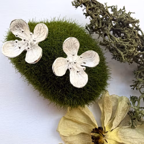 Örhängen Hydrangea - Silver