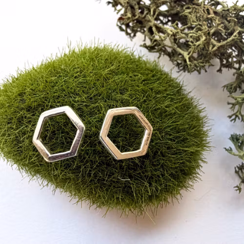 Örhängen Hexagon - Silver