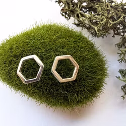 Örhängen Hexagon - Silver