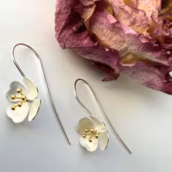 Örhängen Potentilla - Silver/Guld