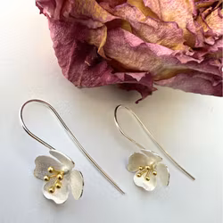 Örhängen Potentilla - Silver/Guld