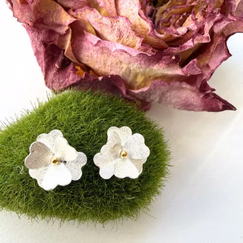 Örhänge Anthurium - Silver/Guld