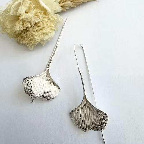 Örhängen Ginkgo Leaf - Silver