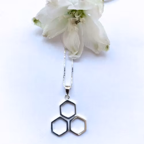 Halsband Honeycomb - Silver