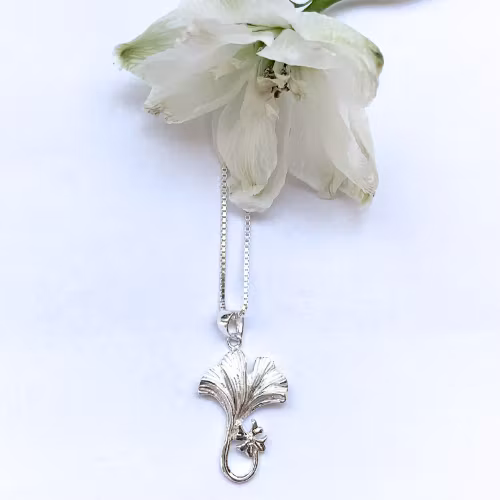 Halsband Pretty Ginkgo - Silver