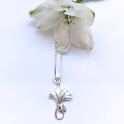 Halsband Pretty Ginkgo - Silver