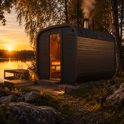 Bastu GLÖD 3m Relax – Modern Vedeldad Bastu med Relaxdel