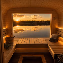 Bastu GLÖD 3m Relax – Modern Vedeldad Bastu med Relaxdel