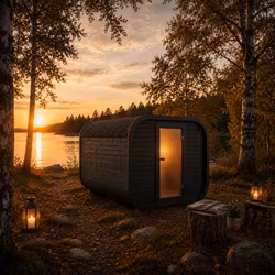 Bastu GLÖD 3,5m Relax – Vedeldad Panoramabastu med Relaxdel