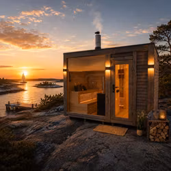 Mareld 340 – Modern vedeldad bastu med relaxdel