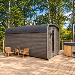 Bastu GLÖD 4 m Relax – panoramabastu med relaxdel