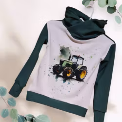 Grønn hettegenser 9-10 år