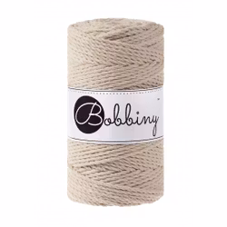 Bobbiny 3ply Macramé Rope 3 mm,  Beige