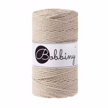 Bobbiny 3ply Macramé Rope 3 mm,  Beige