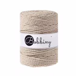Bobbiny 3ply Macramé Rope 5 mm, Beige