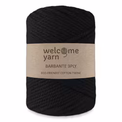 WelcomeYarn Barbante 3ply 3,5 mm, Black