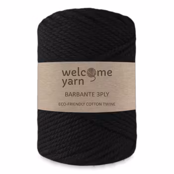 WelcomeYarn Barbante 3ply 3,5 mm, Black