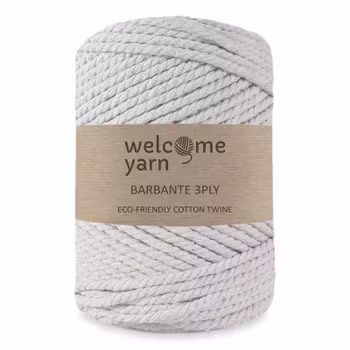 WelcomeYarn Barbante 3ply 3,5 mm, Light grey