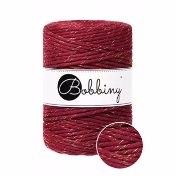 Bobbiny Macramé Cord 5 mm, Golden Wine Red