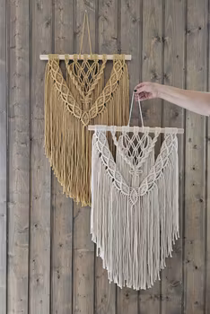 Makramé veggheng mønster, "Honey"