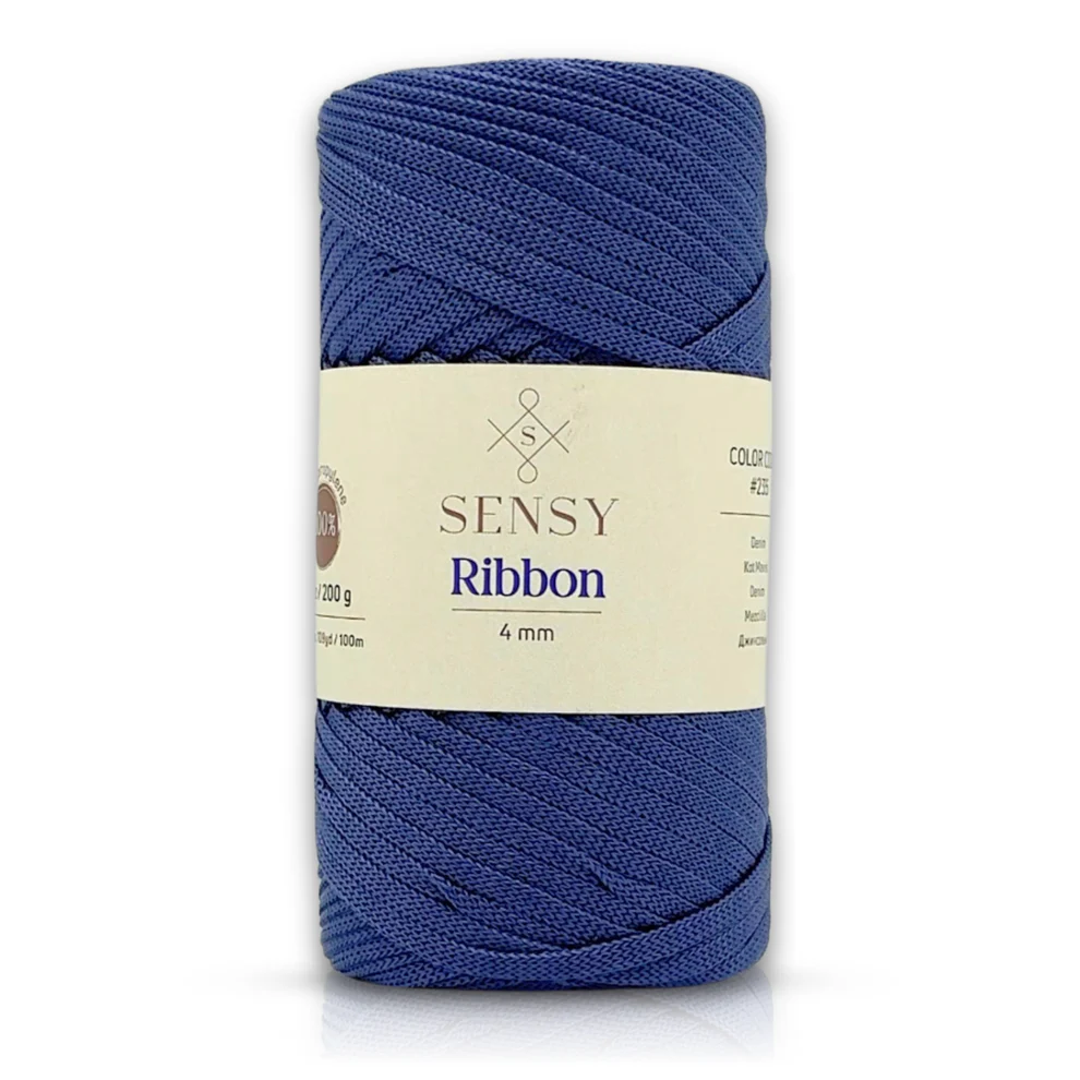 Sensy Ribbon 4 mm, Denimblå