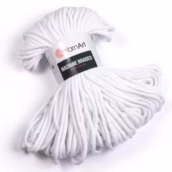 KOMMER 4.JULI YarnArt Macrame Braided 4 mm, Hvit