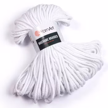 YarnArt Macrame Braided 4 mm, Hvit