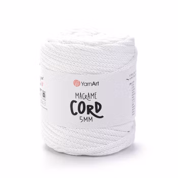 YarnArt Macrame Cord 5 mm, Hvit