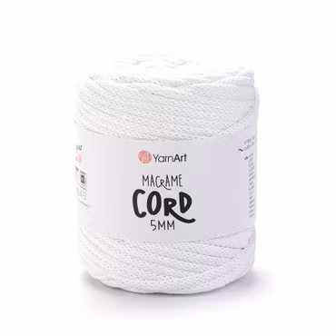 YarnArt Macrame Cord 5 mm, Hvit