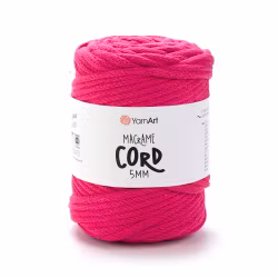 KOMMER 4.JULI YarnArt Macrame Cord 5 mm, Mørkerosa