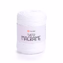 KOMMER 4.JULI YarnArt Twisted Macrame 5 mm, Hvit