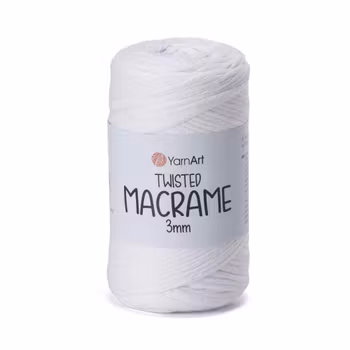 YarnArt Twisted Macrame 3 mm, Hvit