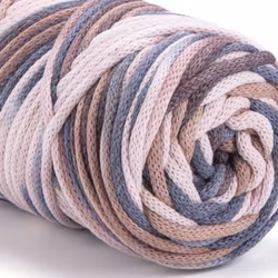 KOMMER 4.JULI YarnArt Macrame Cord VR 3 mm, Brun/Blå