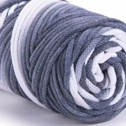 KOMMER 4.JULI YarnArt Macrame Cord VR 3 mm, Sort/Hvit