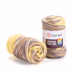 KOMMER 4.JULI YarnArt Macrame Cord VR 3 mm, Gul/Brun
