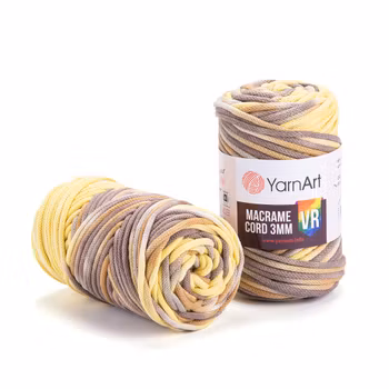 YarnArt Macrame Cord VR 3 mm, Gul/Brun