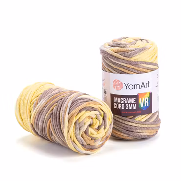 YarnArt Macrame Cord VR 3 mm, Gul/Brun