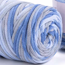 KOMMER 4.JULI YarnArt Macrame Cord VR 5 mm, Blå/Grå