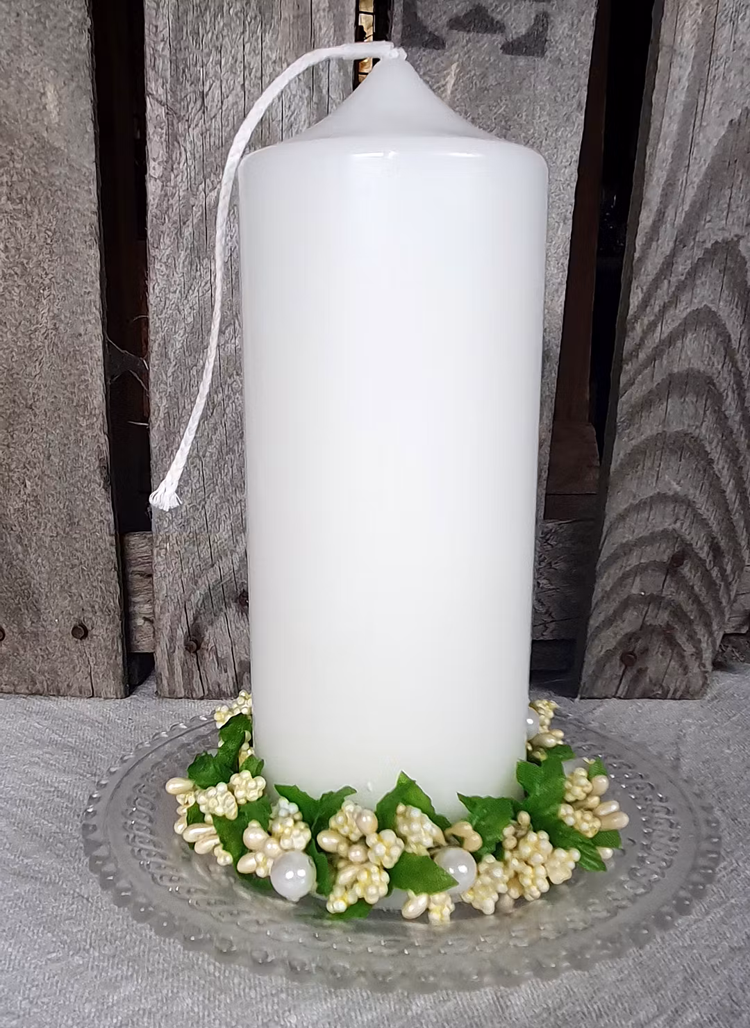 Ljusmanschett Creme, mellan.