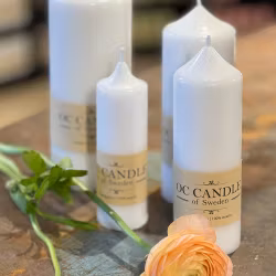 Blockljus vit, 11 cm