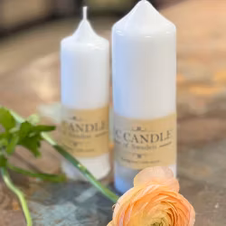 Blockljus vit, 11 cm