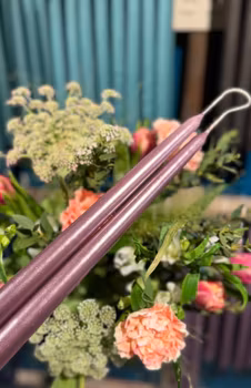 Handstöpta ljus, rosabrun metallic