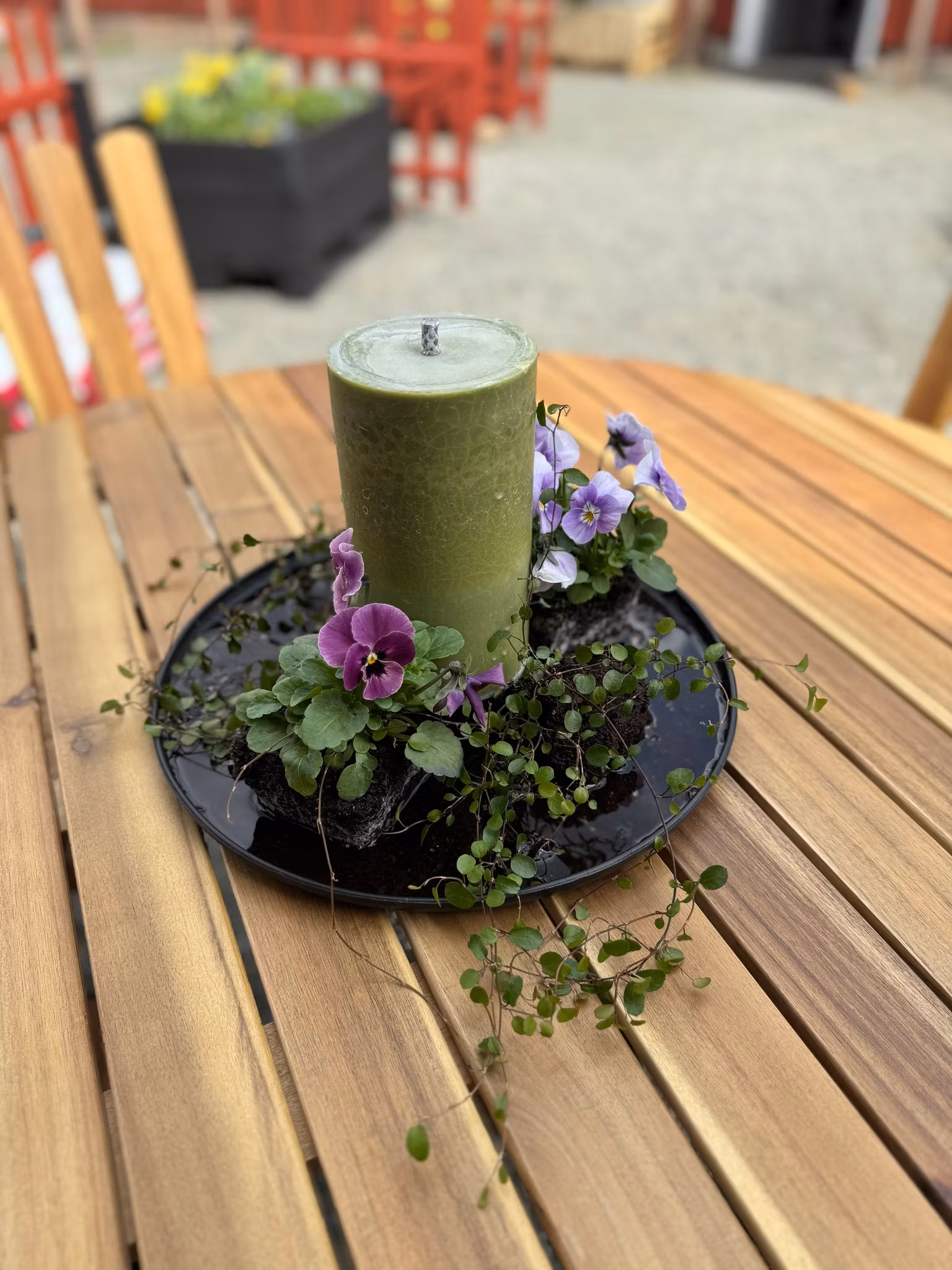 Ljusfat till Trädgårdsljus svart stor