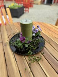 Ljusfat till Trädgårdsljus svart stor